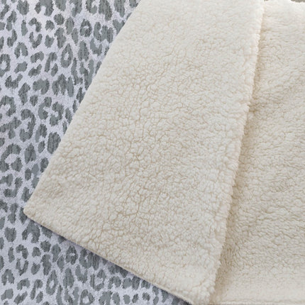 50" X 70" Gray And Ivory Leopard Microfiber Plush Throw Blanket HomeRoots