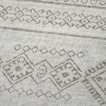 50" X 70" Taupe And Ivory Microfiber Geometric Plush Throw Blanket HomeRoots