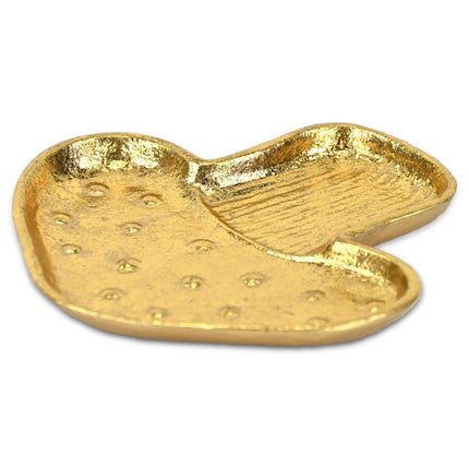 7" Gold Cast Iron Handmade Mushroom Trinket Tray HomeRoots