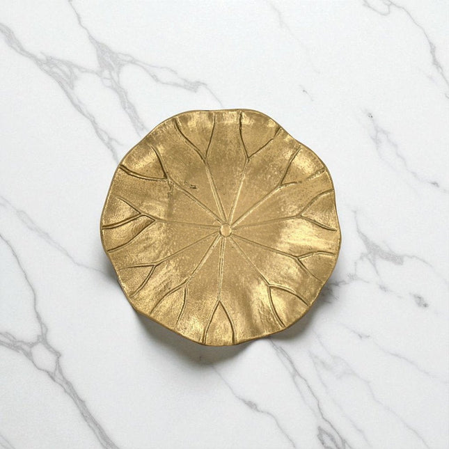 6" Gold Cast Iron Lily Pad Trinket Tray HomeRoots