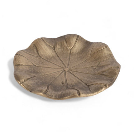 6" Gold Cast Iron Lily Pad Trinket Tray HomeRoots