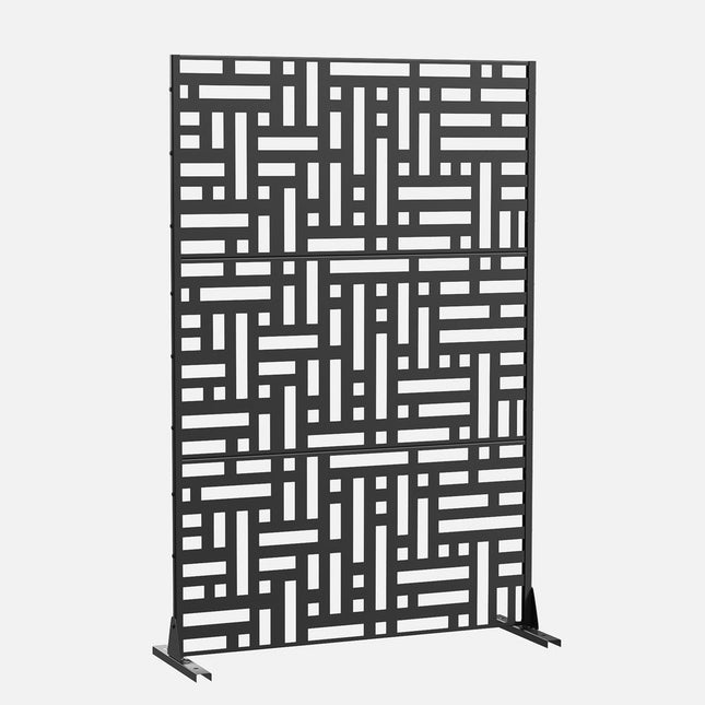 72" Black Metal Six Panel Screen Room Divider
