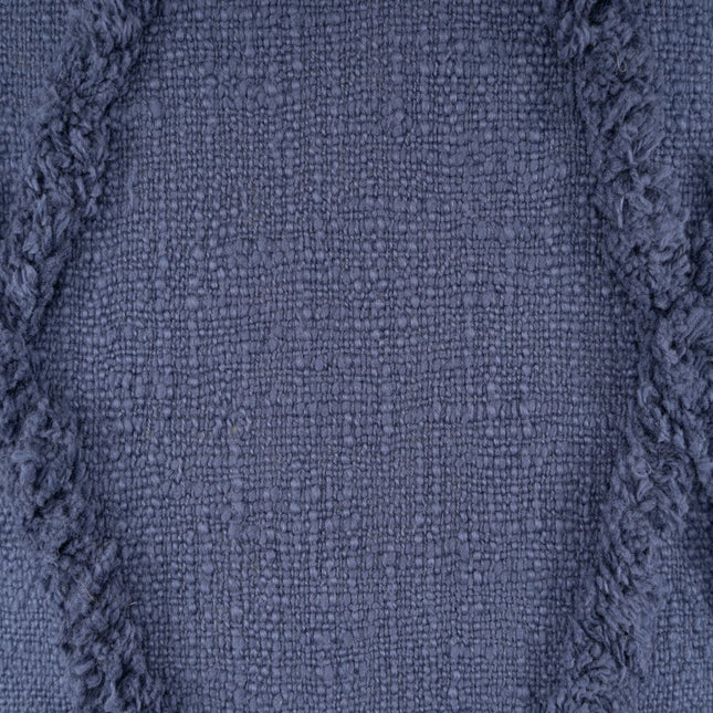 Set of Two 18" Denim Blue And Blue Diamond Cotton Throw Pillow Covers with Tufts And Texture HomeRoots