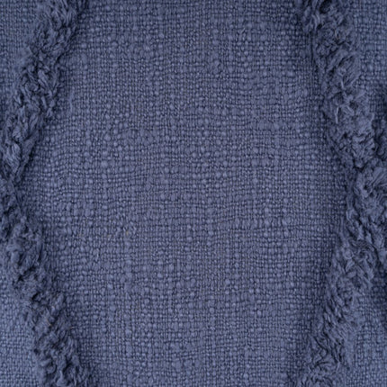 Set of Two 18" Denim Blue And Blue Diamond Cotton Throw Pillow Covers with Tufts And Texture HomeRoots