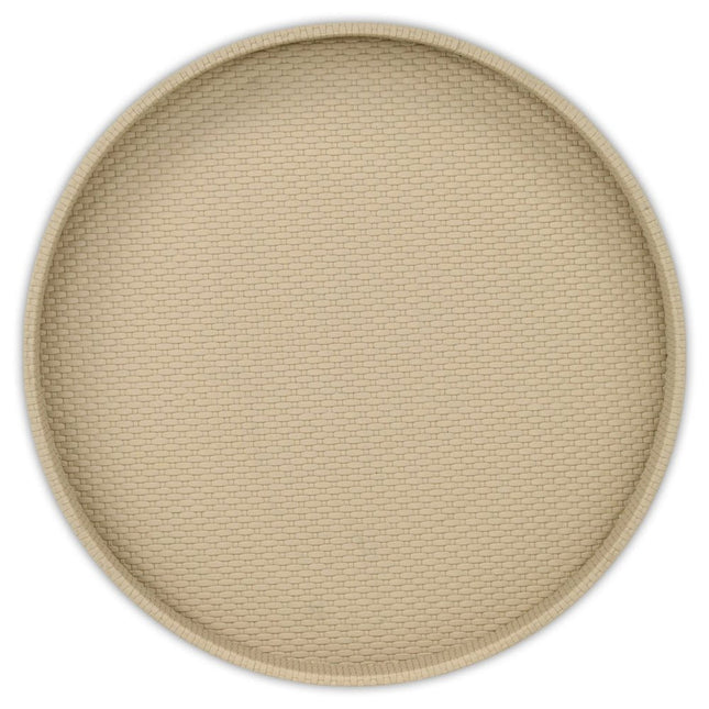 15" Taupe Faux Wicker Round Serving Tray HomeRoots