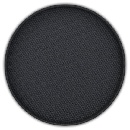 15" Black Faux Wicker Round Serving Tray