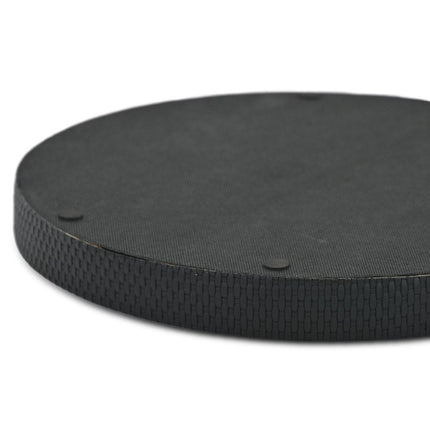 15" Black Faux Wicker Round Serving Tray HomeRoots