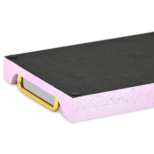 16" Pink Faux Shagreen Serving Tray With Handles HomeRoots