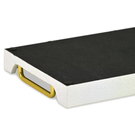 16" White Faux Shagreen Serving Tray With Handles