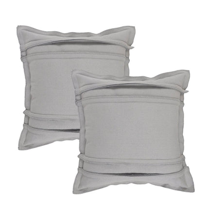 Set of Two 20" Gray Cotton Throw Pillows HomeRoots