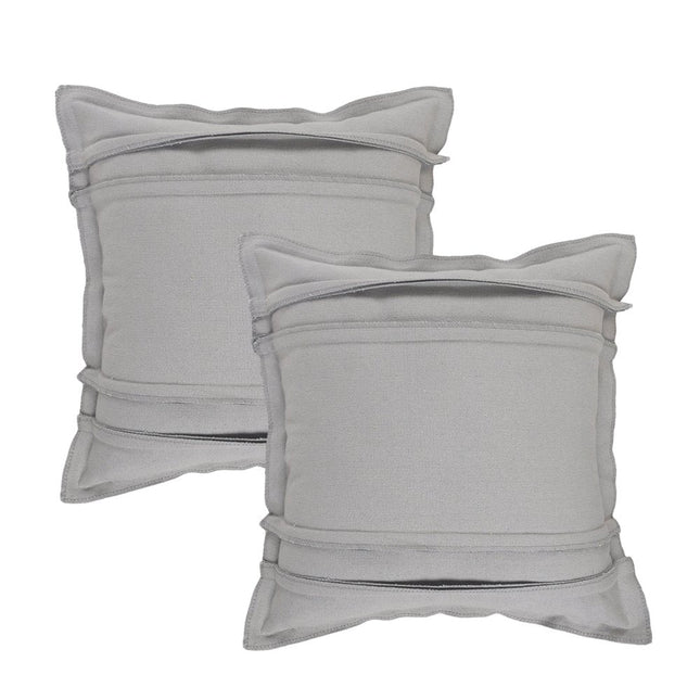 Set of Two 20" Gray Cotton Throw Pillows HomeRoots