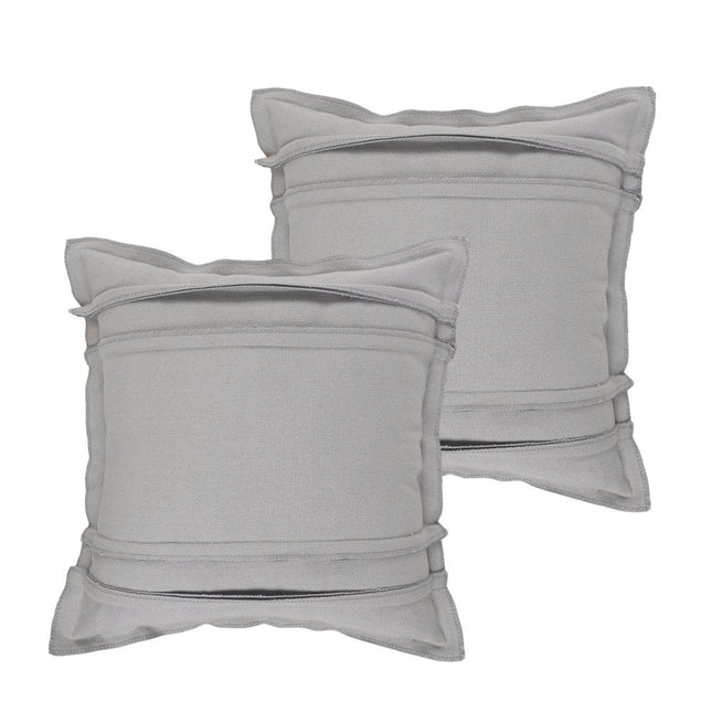 Set of Two 20" Gray Cotton Throw Pillows HomeRoots