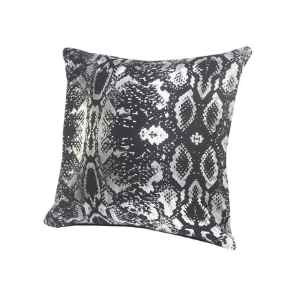Set of Two 20" Black And Silver Cotton Throw Pillows HomeRoots