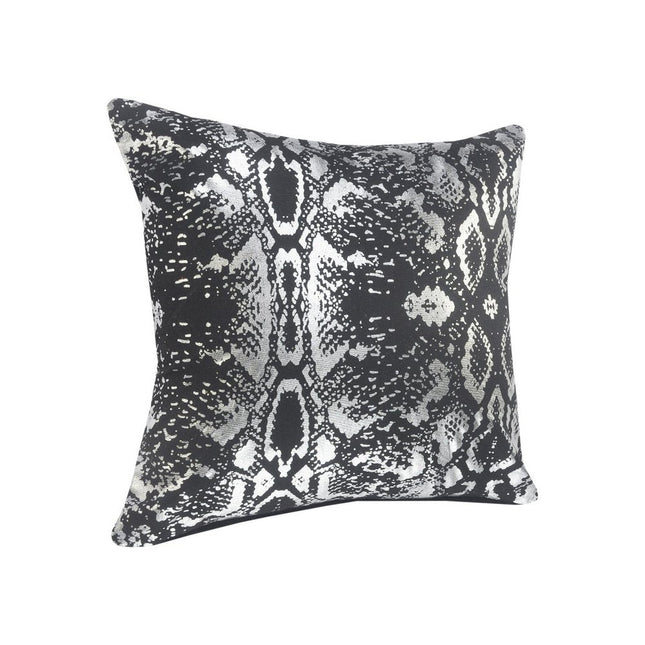 Set of Two 20" Black And Silver Cotton Throw Pillows HomeRoots