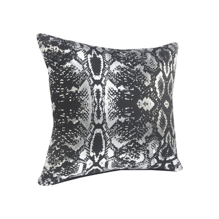 Set of Two 20" Black And Silver Cotton Throw Pillows HomeRoots