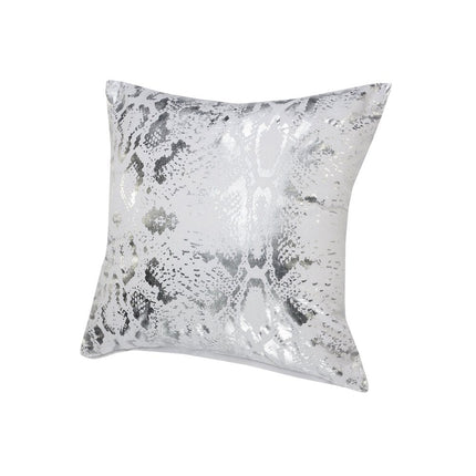 Set of Two 20" White And Silver Cotton Throw Pillows HomeRoots
