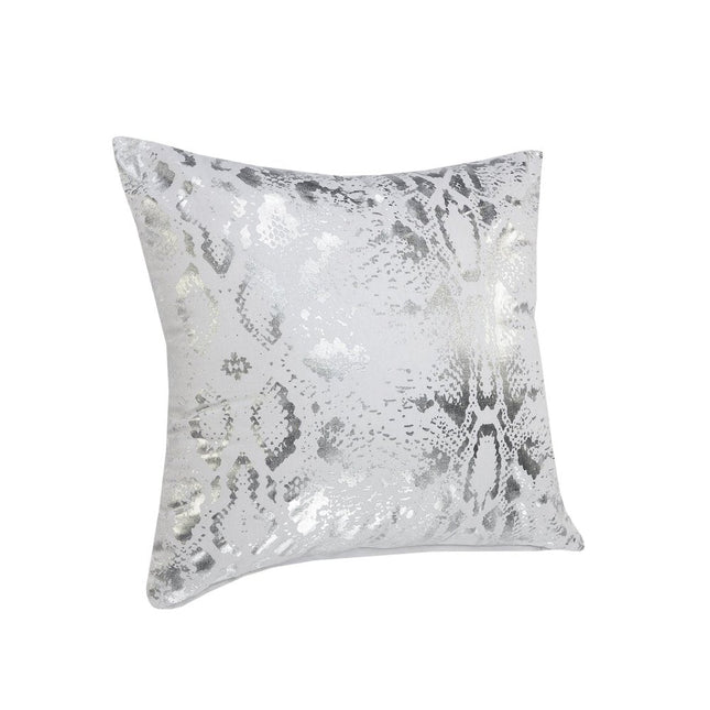 Set of Two 20" White And Silver Cotton Throw Pillows HomeRoots