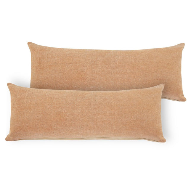 Set of Two 14" X 36" Brown Lumbar Cotton Throw Pillows HomeRoots