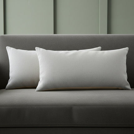 Set of Two 14" X 36" Gray Lumbar Cotton Throw Pillows HomeRoots