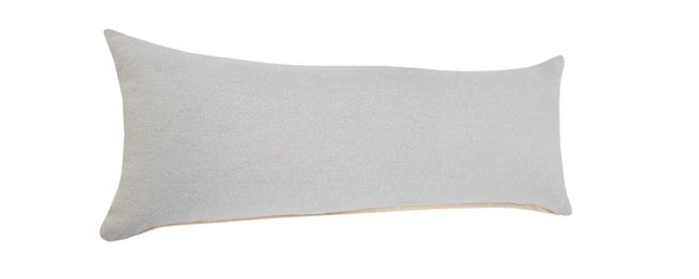 Set of Two 14" X 36" Gray Lumbar Cotton Throw Pillows
