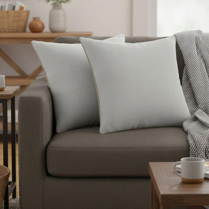Set of Two 20" Gray Cotton Throw Pillows HomeRoots