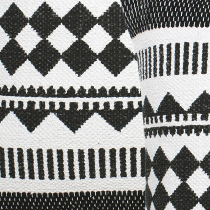 Set of Two 20" Black And White Geometric Cotton Blend Throw Pillows HomeRoots