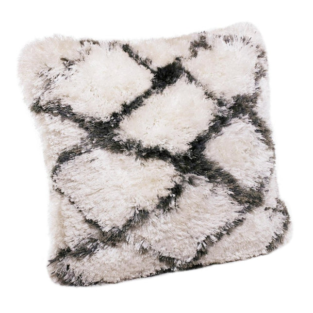 Set of Two 20" White And Black Diamond Throw Pillows HomeRoots