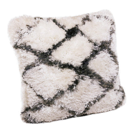 Set of Two 20" White And Black Diamond Throw Pillows HomeRoots