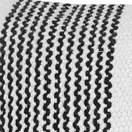 Set of Two 20" White And Black Striped Cotton Throw Pillows HomeRoots