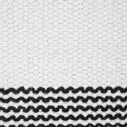 Set of Two 20" White And Black Striped Cotton Throw Pillows HomeRoots