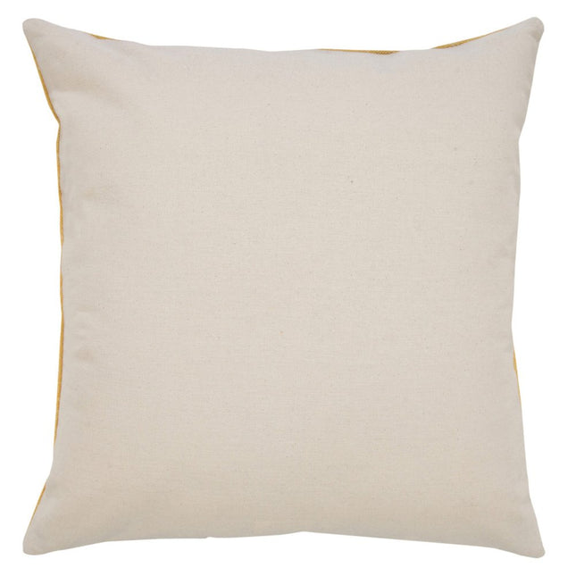 Set of Two 20" Yellow And White Polka Dot Cotton Throw Pillows
