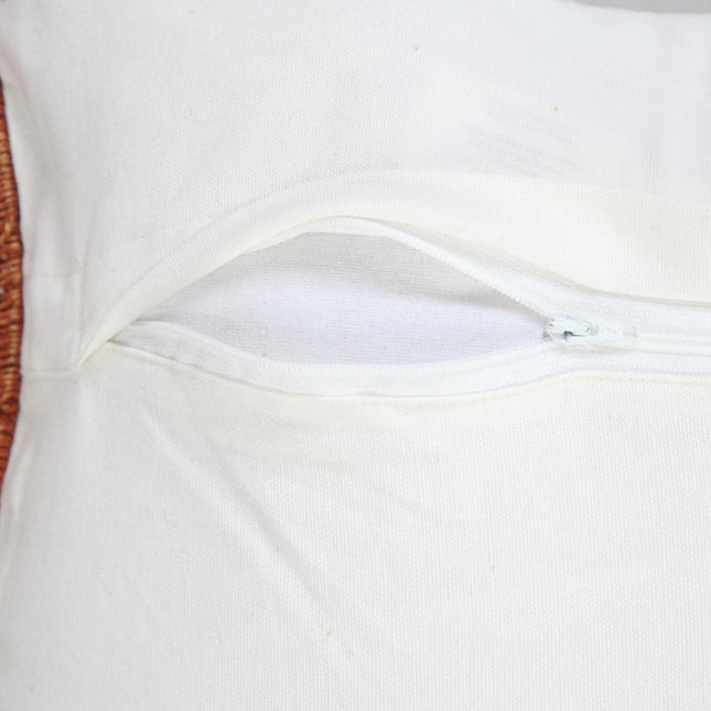 Set of Two 20" Brown Cotton Throw Pillows with Fringe