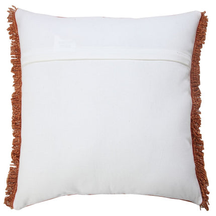 Set of Two 20" Brown Cotton Throw Pillows with Fringe HomeRoots