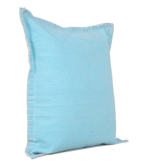 Set of Two 20" Blue Cotton Throw Pillows HomeRoots