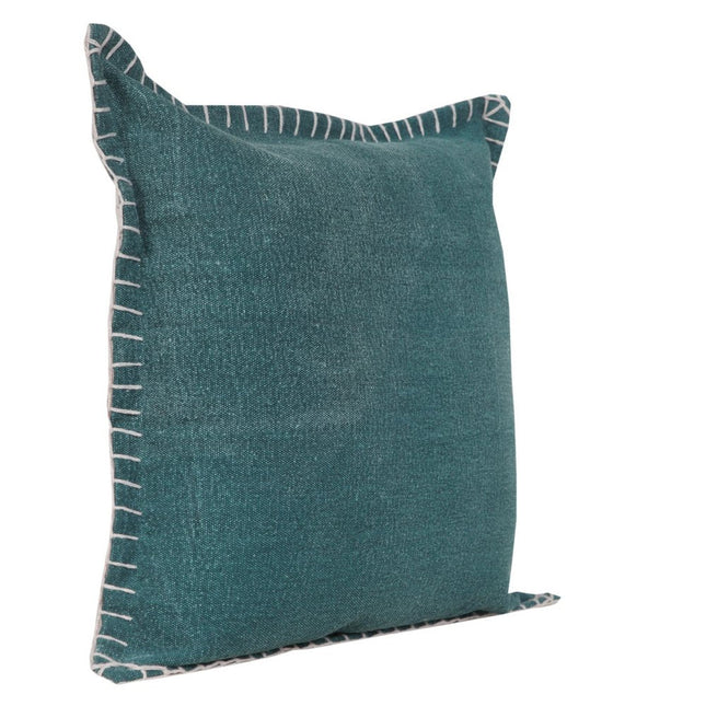 Set of Two 20" Green Cotton Throw Pillows HomeRoots