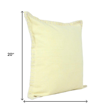 Set of Two 20" Yellow Cotton Throw Pillows HomeRoots