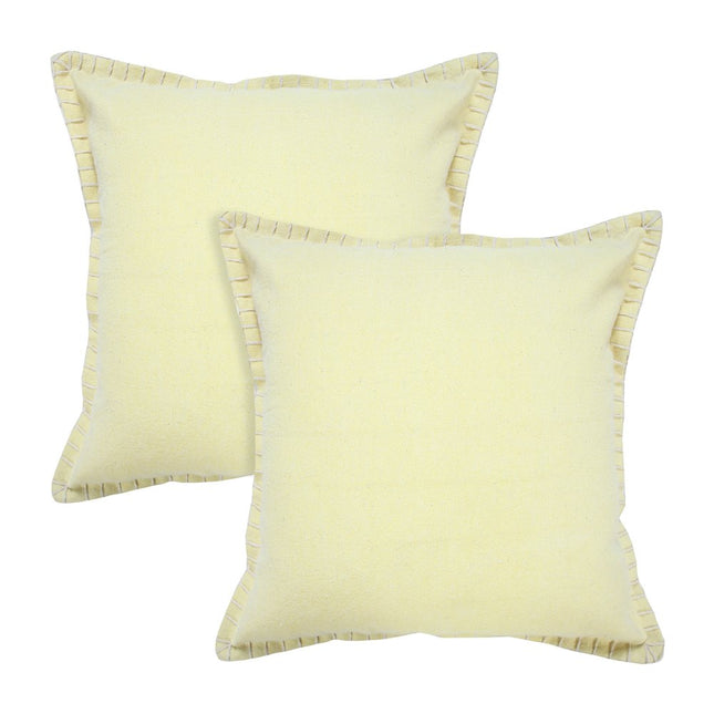 Set of Two 20" Yellow Cotton Throw Pillows HomeRoots