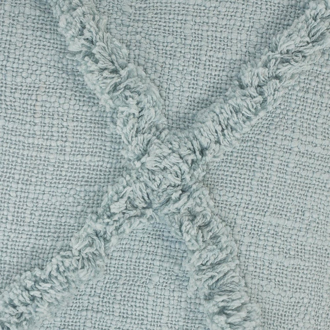 Set of Two 18" Pale Aqua Diamond Cotton Throw Pillow Covers HomeRoots