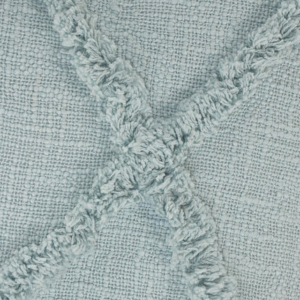 Set of Two 18" Pale Aqua Diamond Cotton Throw Pillow Covers HomeRoots