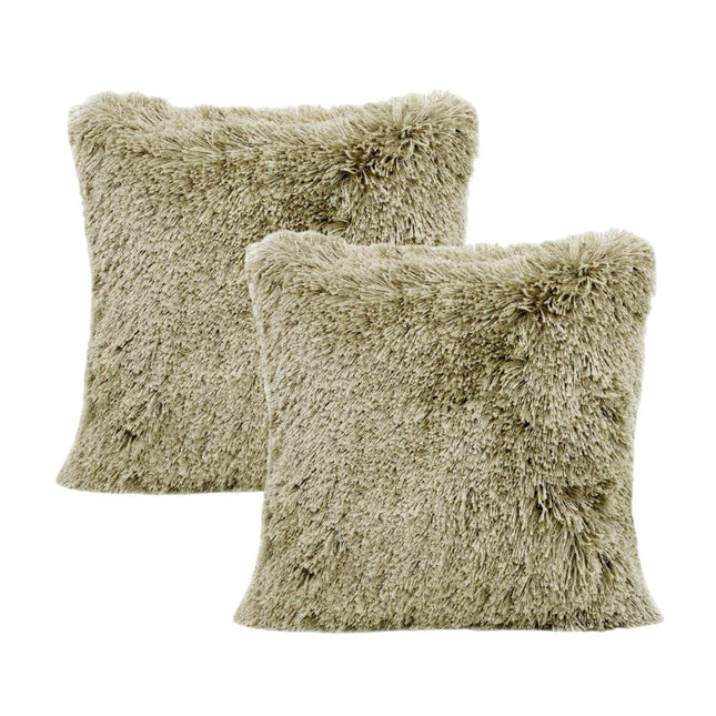 Set of Two 20" Taupe Throw Pillows HomeRoots