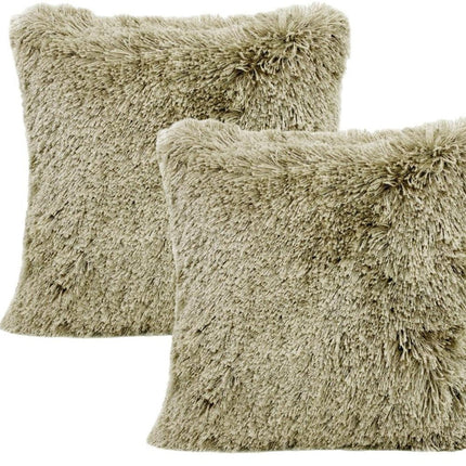 Set of Two 20" Taupe Throw Pillows HomeRoots
