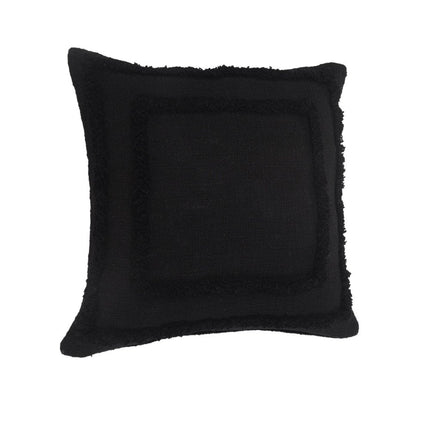 Set of Two 20" Black Geometric Cotton Throw Pillows HomeRoots