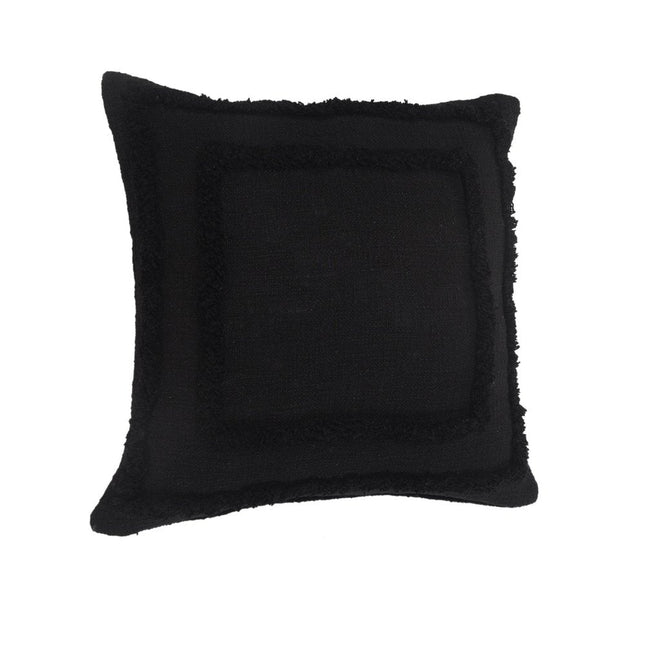 Set of Two 20" Black Geometric Cotton Throw Pillows HomeRoots