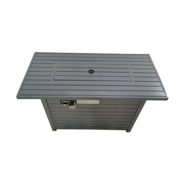 50000 BTU 42" Black Steel Propane Rectangular Fire Pit With Cover HomeRoots