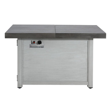 50000 BTU 45" Gray Aluminum Propane Rectangular Fire Pit With Cover HomeRoots