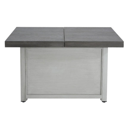 50000 BTU 45" Gray Aluminum Propane Rectangular Fire Pit With Cover HomeRoots