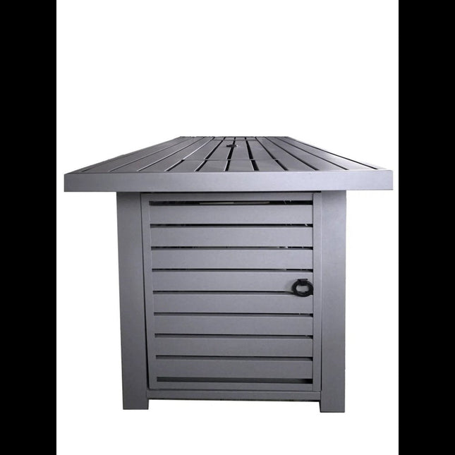 50000 BTU 42" Gray Steel Propane Rectangular Fire Pit With Cover HomeRoots
