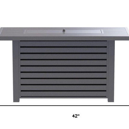 50000 BTU 42" Gray Steel Propane Rectangular Fire Pit With Cover HomeRoots
