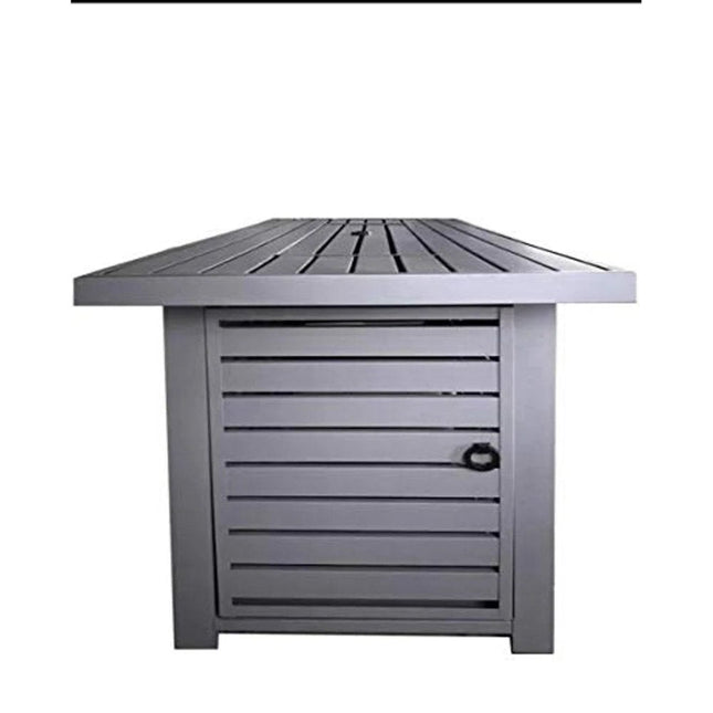 50000 BTU 42" Gray Steel Propane Rectangular Fire Pit With Cover HomeRoots