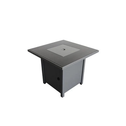 50000 BTU 30" Black Steel Propane Square Fire Pit With Cover HomeRoots
